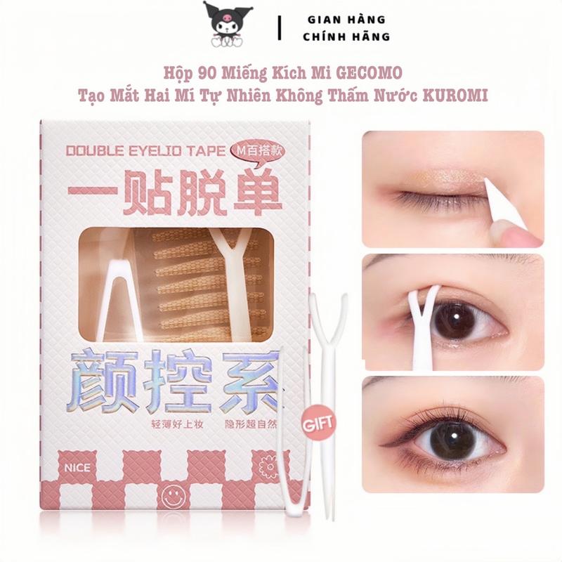 Hộp 90 Miếng Kích Mí GECOMO Tạo Mắt Hai Mí Tự Nhiên Không Thấm Nước KUROMI Cosmetic Kẹp Mi Mỹ Phẩm Mascara Nữ