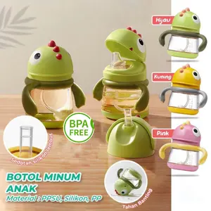 PROMO Botol Minum Dino Bayi Training Cup Sippy Cup Gelas Anak Anti Tumpah/ Botol Minum Balita BPA Free