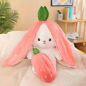 Juguete de Peluche con Diseño de Fresa, 1 unidad de Almohada de Conejo Suave con Cierre de Doble Cara para Decoración de Kindergarten, Juguete Abrazador Encantador para Amigos y Adultos
