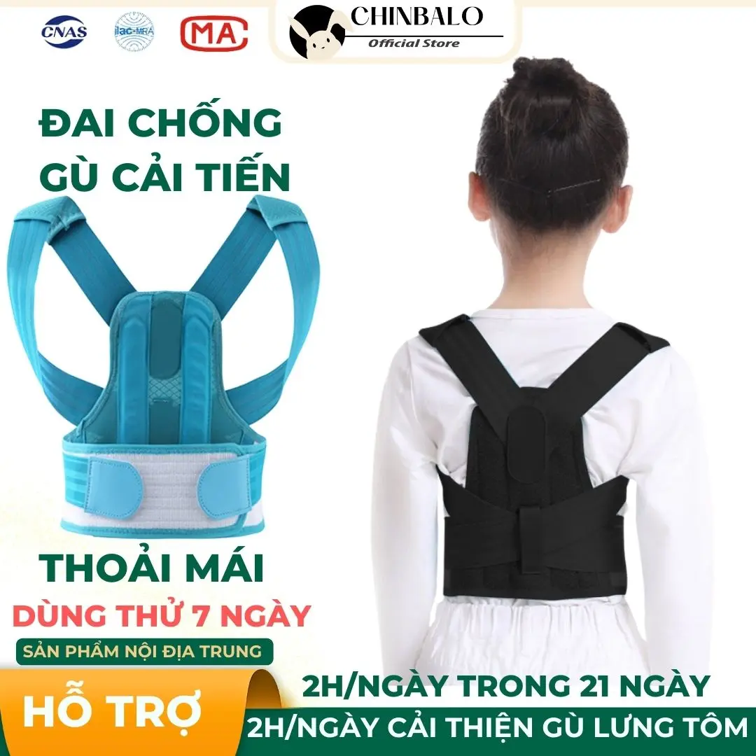 Đai Chống Gù Lưng Trẻ Em nội địa trung Polyester Cao Cấp Thun Co Giãn Thoải Mái - cho bé
