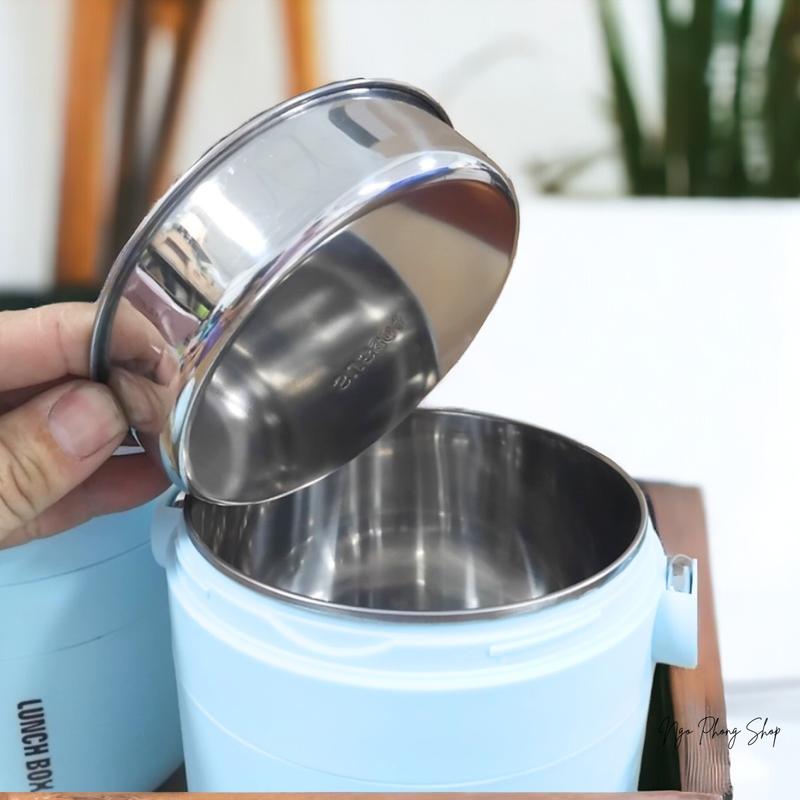 Product Introduction of Gào mên inox cao cấp UTI. Hộp đựng cơm inox SUS 304. Thân nhám, màu sắc pastel sang trọng. Kèm muỗng Sugilite Chồng rò rỉ Lunch Boxes 0