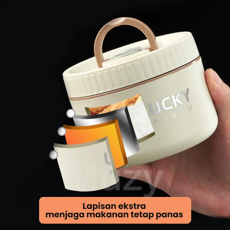 HALU Kotak Makan Bento Portabel Anti Tumpah Tahan Panas Stainless Lunch Box Rice Tempat makan Bulat Tempat Bekal Makan Container Sealed Food HMB106 1