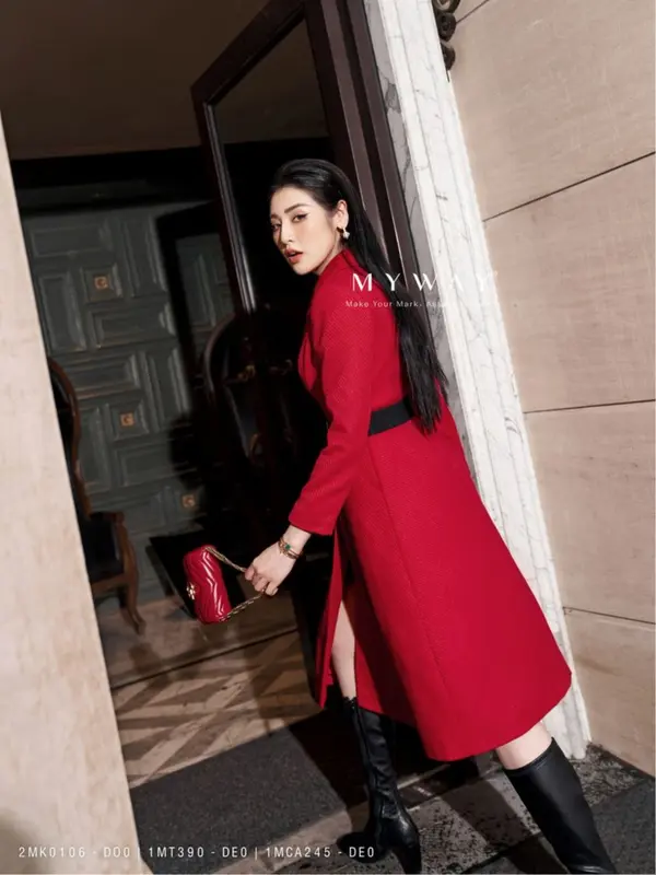 Áo Khoác Dạ Nữ Mùa Đông Dáng Dài MY WAY Sang Trọng 2MK0106 Women Jacket 1