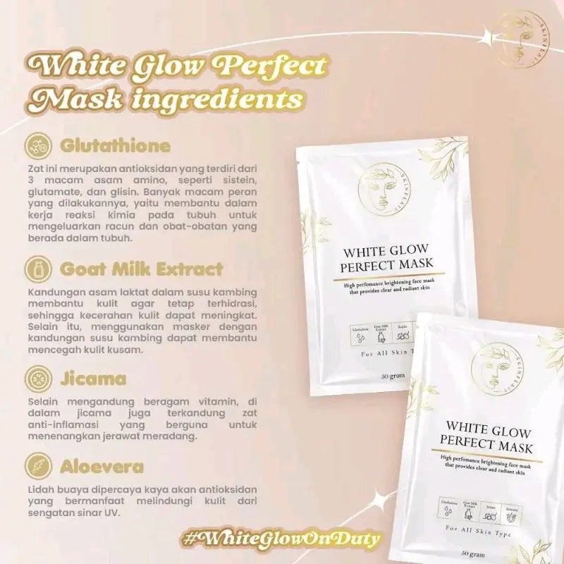 READY WHITE GLOW PERFECT MASK by SKINFLAIR Masker Mencerahkan 3