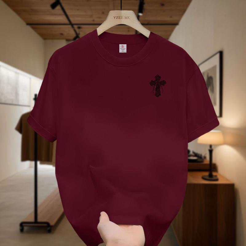 Product Introduction of American Freestyle Cross T-Shirt Men's Short Sleeves Trend Loose Plus Size Couple Oversize Top Unisex 13
