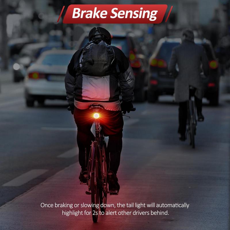 Smart Bike Tail Light, Bike Brake Light, Auto on/Off Anti Theft Bike Alarm with Remote, LED Rechargeable Bicycle Tail Light 6
