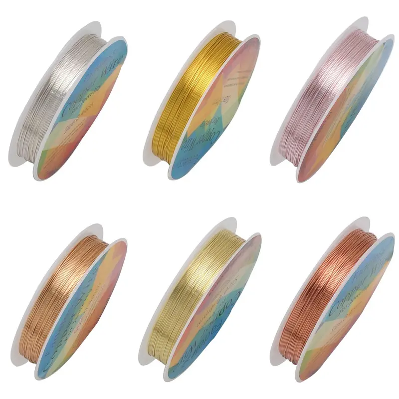 0.2/0.3/0.4/0.5/0.6/0.7/0.8/1.0mm shaped copper wire DIY jewelry making color-preserving copper wire accessories