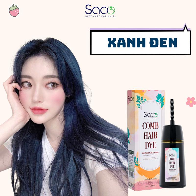 Dầu nhuộm tóc màu Xanh Đen SACO Đổi Màu Tóc