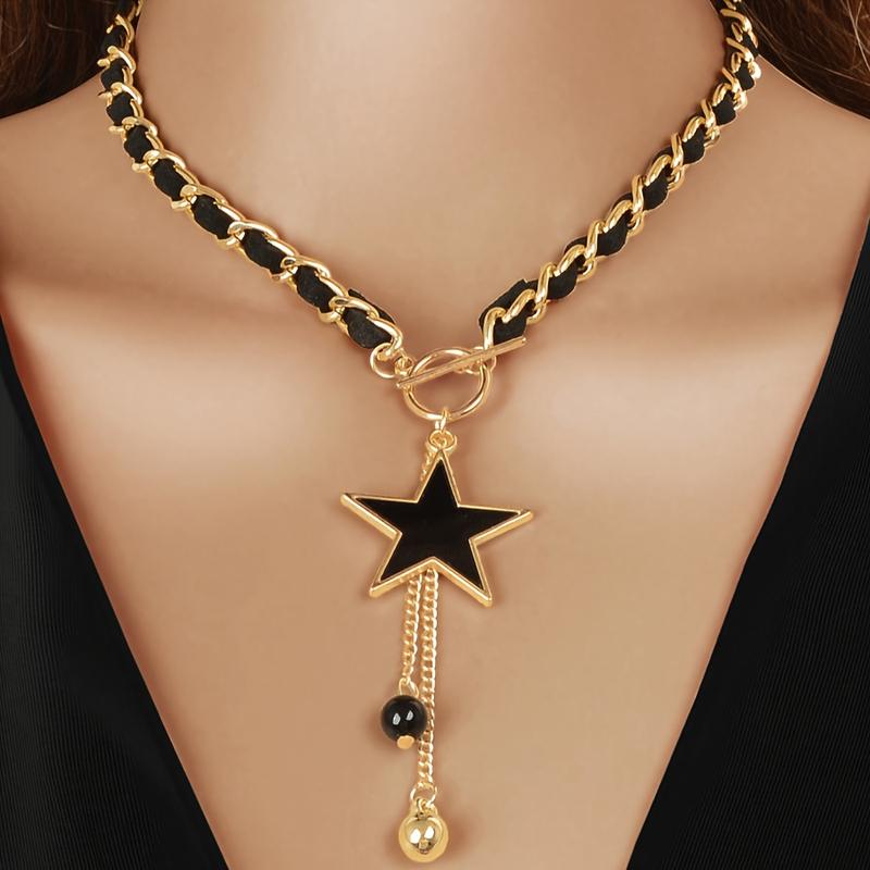 Vòng Cổ Mặt Dây Chuyền Ngôi Sao, Thiết Kế Thanh Lịch, Dành Cho Nữ, Được Làm Bằng Hợp Kim Kẽm, Dễ Phối Đồ Cho Các Dịp Hàng Ngày Và Làm Quà Tặng, Không Gây Dị Ứng, Thích Hợp Cho Các Bữa Tiệc