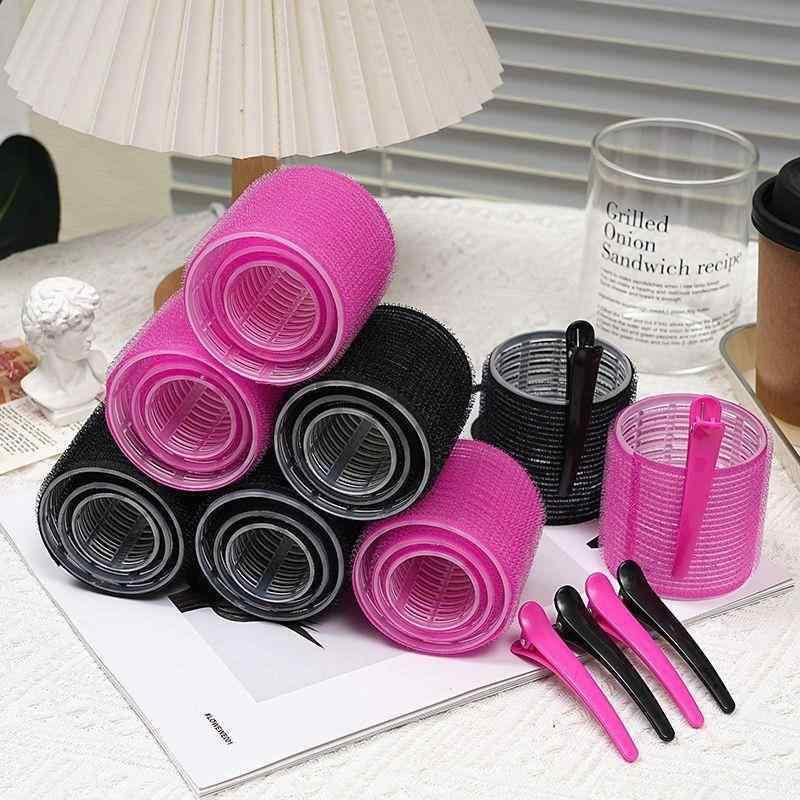 Hair Roller Natural Self Grip Hairs Curlers Hair Bangs Volume Self adhesive Hook Loop Hairdresse Curlers Heatless Curling 1