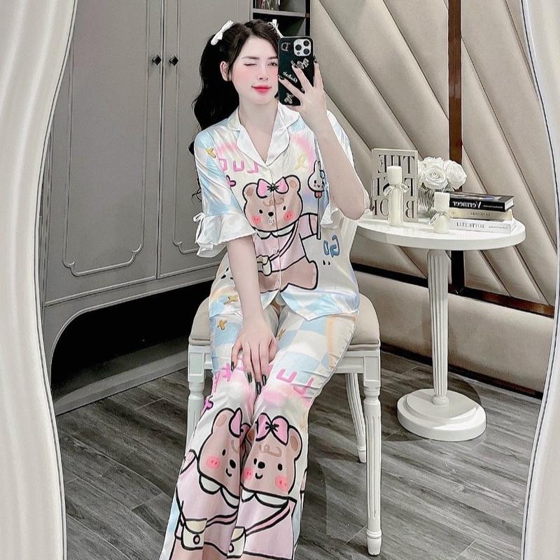 Bizama tay xòe chất liệu lụa xước ánh kim. Hàng may kỉ lưỡng mặc mát 6