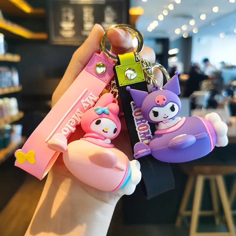 Rantai Kunci, Sanrio, Tokoh Aksi Anime Melodi Saya, Kuromi, Hello Kitty, Cinnamoroll, Anak Patung Loket Beg Kawaii, Sesuai untuk Kanak-kanak, Hadiah Barang Kemas
