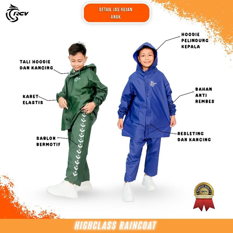 Product Introduction of (BELI 1 DAPAT 2 STEL) JAS HUJAN ANAK RAINCOAT KIDS Setelan SD&TK Laki-laki Perempuan Raincoat Best Quality Tebal Kuat Elastis Anti Rembes Mantel 82
