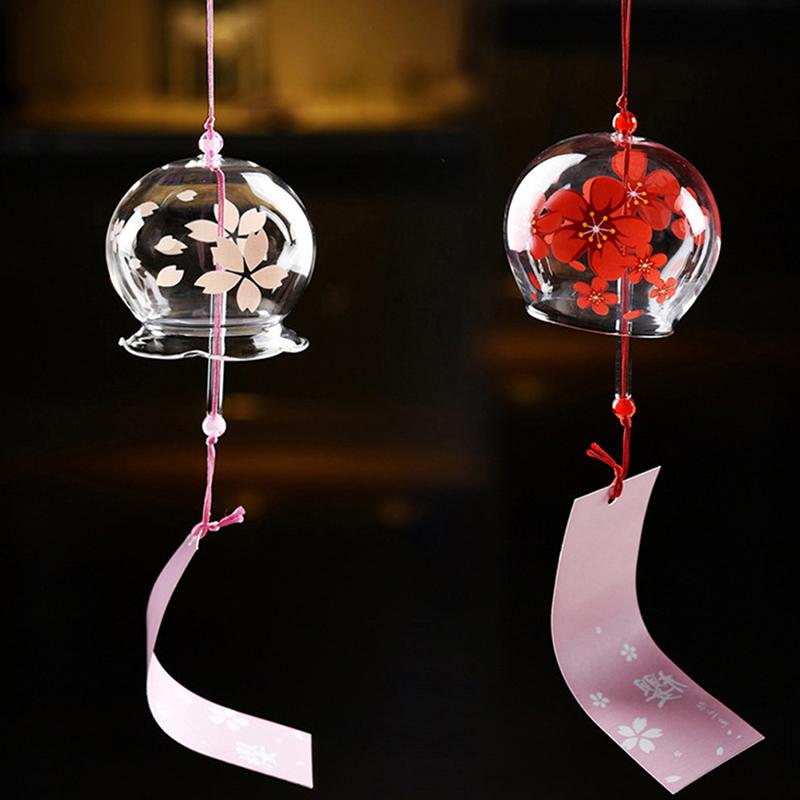 Chuông Gió Nhật Bản, 1 Chiếc, Chuông Gió Furin Thủy Tinh Thủ Công, Trang Trí Nhà Cửa Và Văn Phòng 0