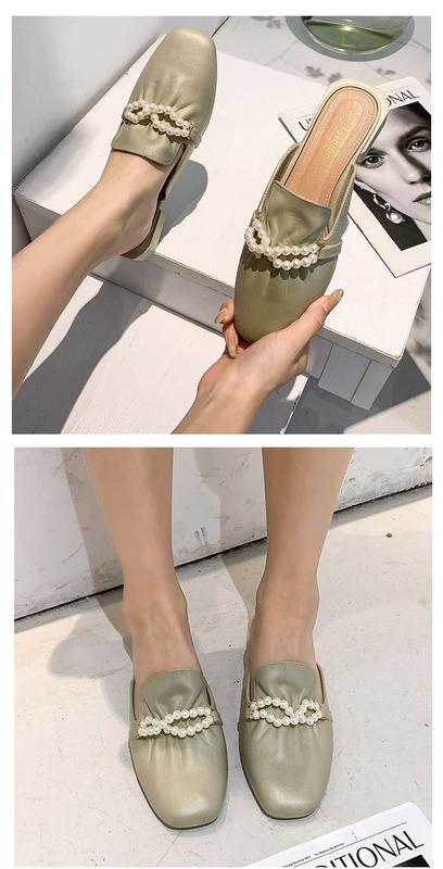 Product Introduction of Women's Summer Fashionable Outdoor Slippers 2022 New Korean Style Internet Celebrity Ins Home Non-Slip Cute Trendy Closed Toe Half Slippers 15