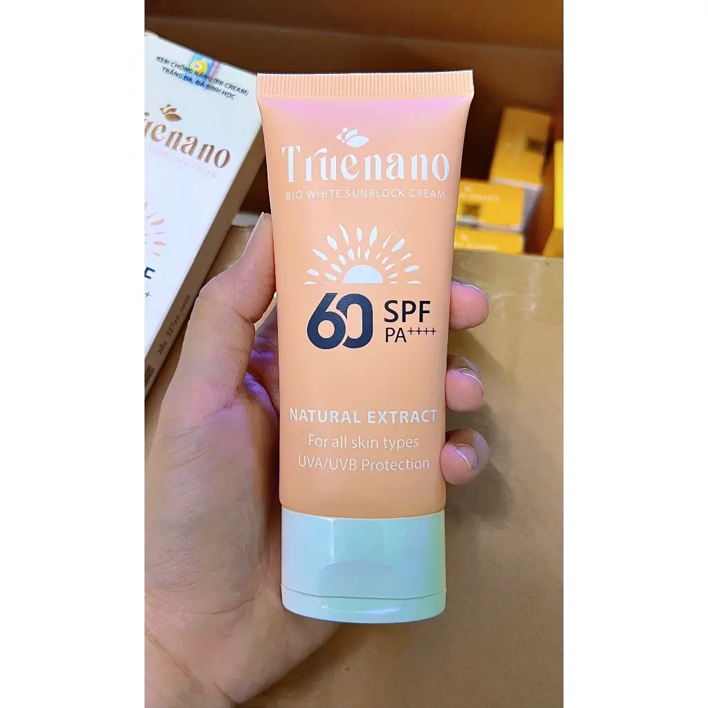 KEM CHỐNG NẮNG MAKUP BB  - TRUENANO BIO WHITE SUNBLOCK CREAM ( SPF 60/ PA++) tuýp 50ml