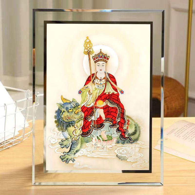 Product Introduction of Please Give a Blessing to Dizang Bodhisattva Crystal Glass Photo Frame Decoration Dormitory Office Family Good-looking Decoration Table 4