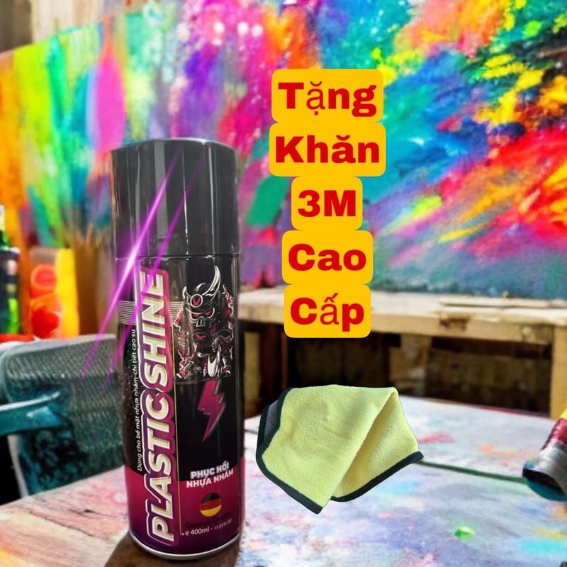 [Combo] ￼2 Chai Xịt Phục Hồi Dưỡng Nhựa Nhám Sprayking Plastic Shine 400ml Tặng Khăn Mẫu Mới Nâng Cấp 2