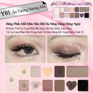 VEECCI CHÍNH HÃNG Bảng Phấn Mắt 11 Ô Ánh Ngọc Trai Lì Đa Chức Năng Phát Triển Màu Sắc Lâu Dài Dễ Bị Nhòe 9.3g YOOMI Cosmetics 1