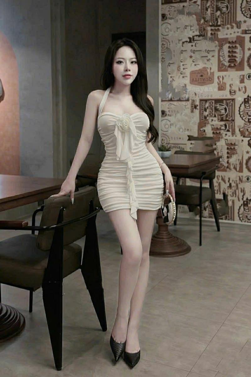 Product Introduction of Đầm body cúp ngực vòng cổ nhún thân đính hoa tua rua ôm gọn tôn dáng xinh xắn cho nàng Nữ Women Dress Cup Thun 11