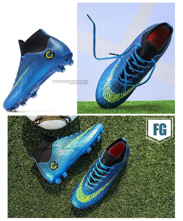 Product Introduction of Men's High Top Soccer Shoes Ronaldo Messi Assassin Long Spike Boots 7 Children's Students Teenagers Men's AG Broken Spike Training Shoes 9