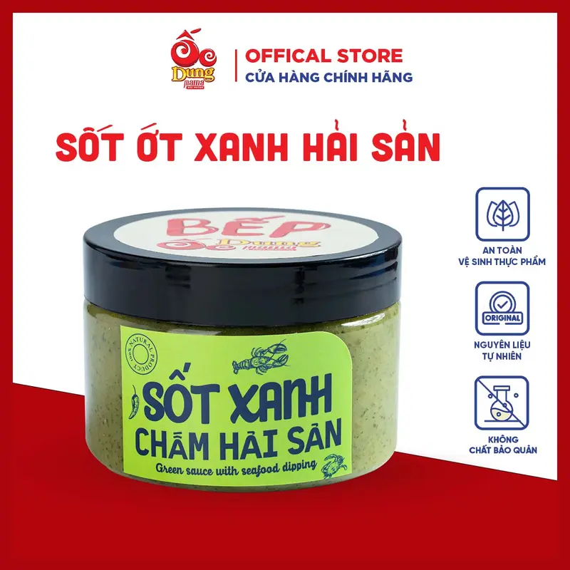 Sốt ớt xanh ngon mê ly Dung Mama 250g, nước chấm muối ớt bất bại của mọi loại món hải sản, thịt nướng, thịt gà, rau củ 0