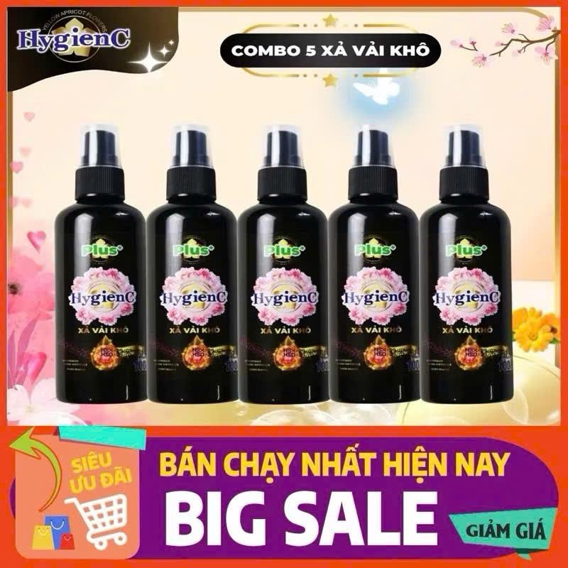 Chai Nước Xả Vải Khô Hygiene Sacom Plus+ Giữ Hương Thơm Lâu Trên Quần Áo, Vải Chai 100mL, Xịt Xả Vải Khô Thơm Lâu