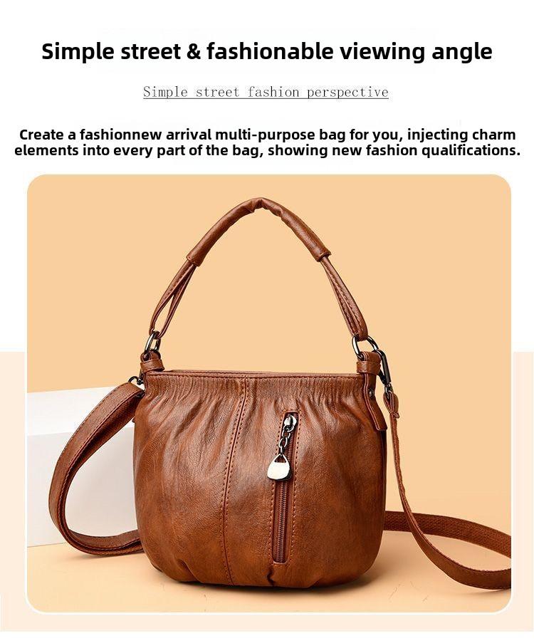 Authentic Leather Tactile Feel Small Bag Female Ladies New Bag Portable Shoulder Crossbody Bag Mother Bag Grandma Bag shoulder bag women's tote bags Sculpted for the Modern Woman