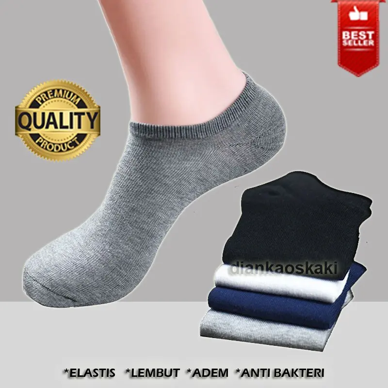 (Paket 3 Pasang) Kaos Kaki Pendek polos pria wanita Ankle Semata Motif Garis Panjang Semata kaki Simple