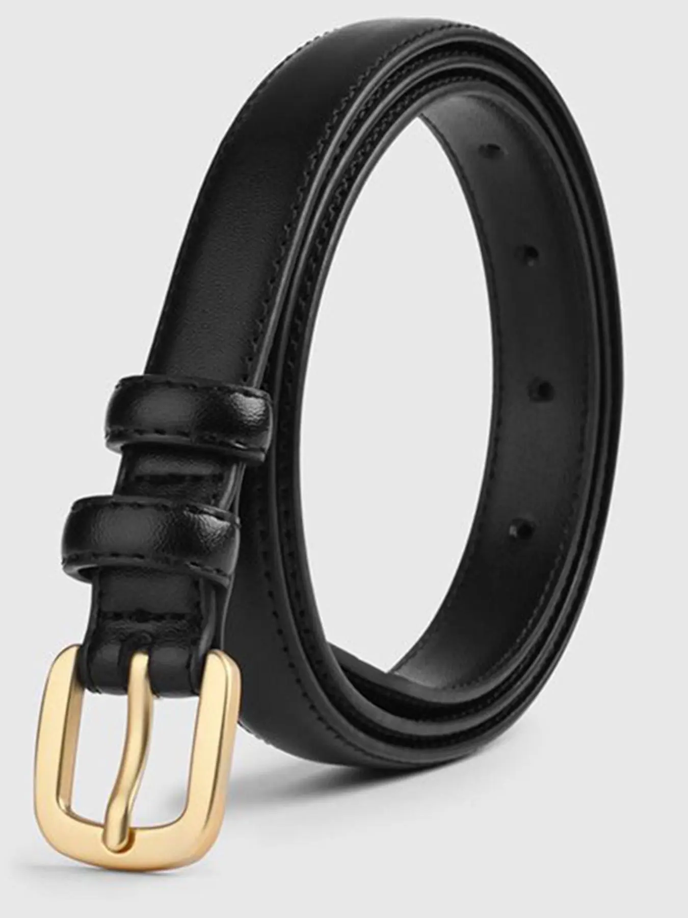 Women's Fashion Solid Color PU Leather Belt, Casual Waistband for Jeans, Fashion Belt for Party, Daily Clothing Decor, Trendy All-match & Exquisite Belt for Gift