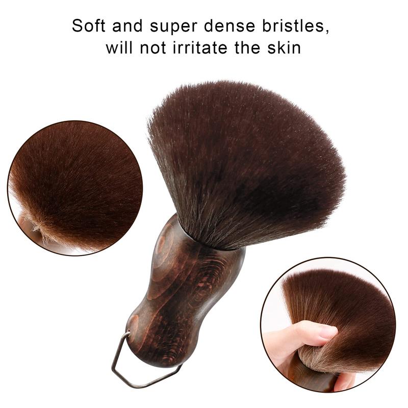 Product Introduction of Neck Brush Hair Brush Set, 2 Counts Wooden Handle Neck Hair Brush & Plastic Brush, Hair Styling Tool for Salon & Home 2
