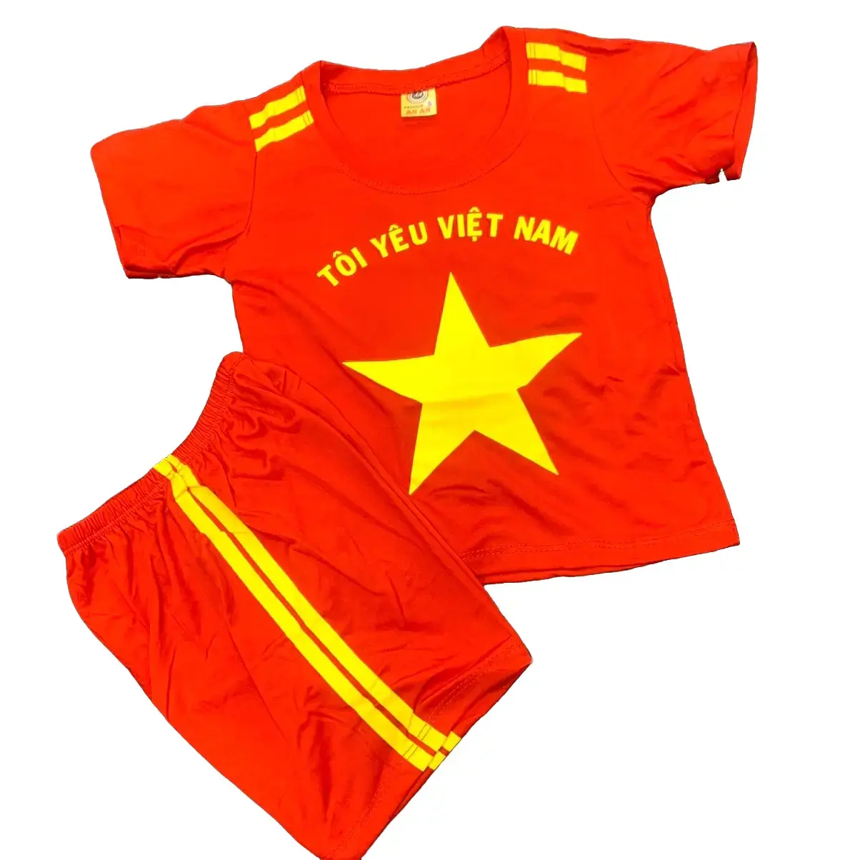 Bộ cờ đỏ sao vàng thun cotton mềm mịn thoáng khí cho Bé trai, Bé gái tay ngắn - Nữ, Women Sandal Quần