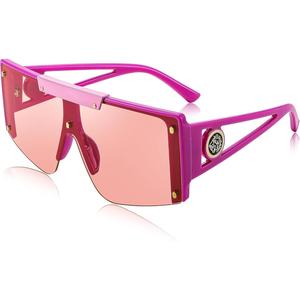 แว่นกันแดดผู้หญิง, EyeconicFinds, ทรงสี่เหลี่ยมขนาดใหญ่, เฉดสีโล่ด้านบนแบน, สำหรับผู้ชาย, B4060