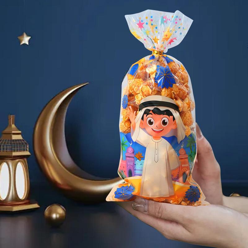 Ramadan Gift Bag, 50pcs/set Islamic Architecture & Character Pattern Gift Bag, Gift Wrapping Supplies for Ramadan & Eid & Festival 5