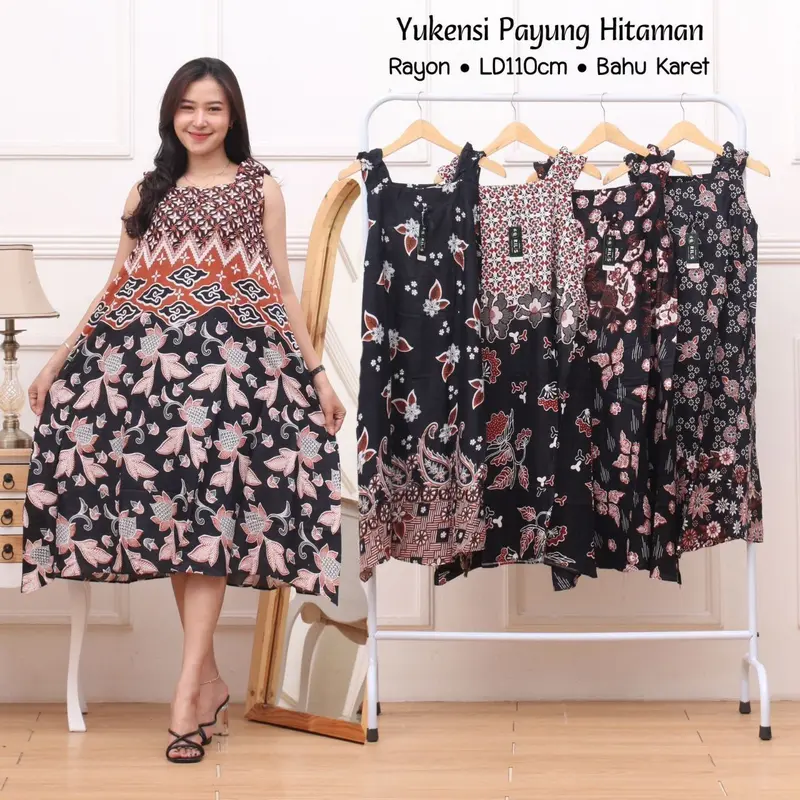 DASTER YUKENSI PAYUNG DASTER WANITA TANPA LENGAN DASTER MALAM BAJU TIDUR  BAHAN RAYON 2
