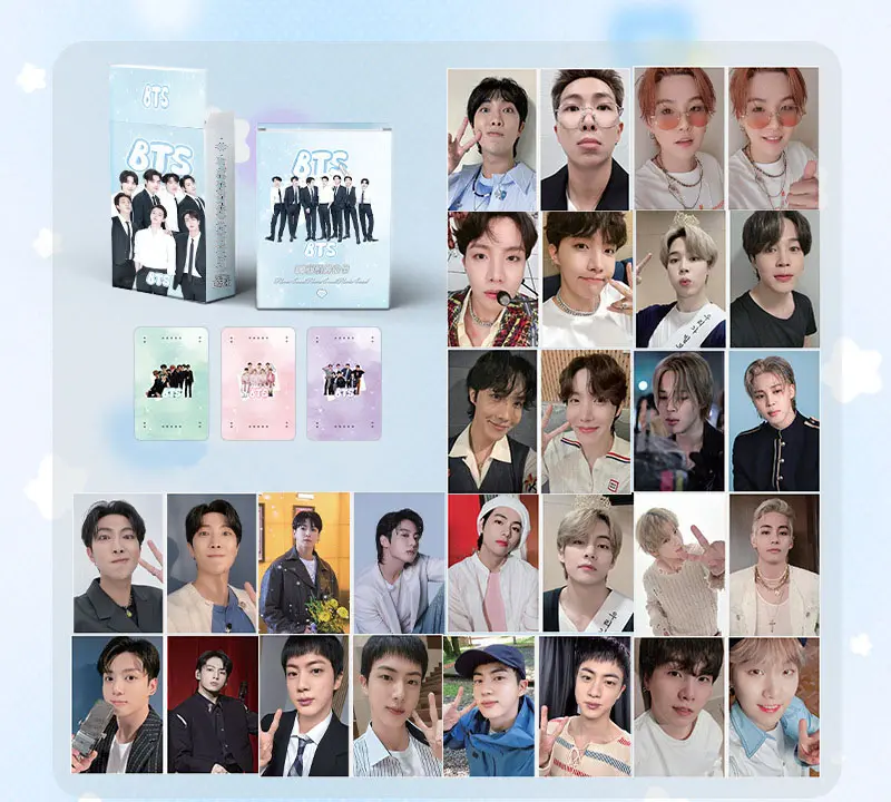 50pcs] HOLOGRAM PACK PHOTOCARD BTS GLITTER HOLO ALBUM LOMO CARD