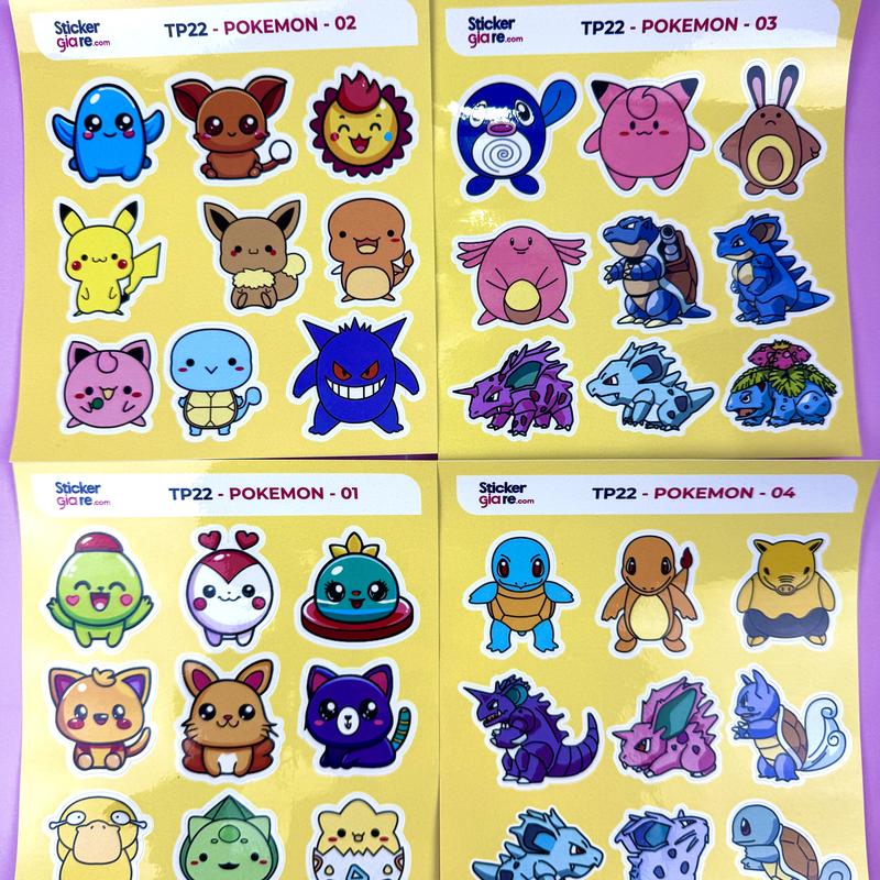 Nhãn dán sticker - Tp 22 - POKEMON - nhãn dán sticker chủ đề hoat hình POKEMON 1