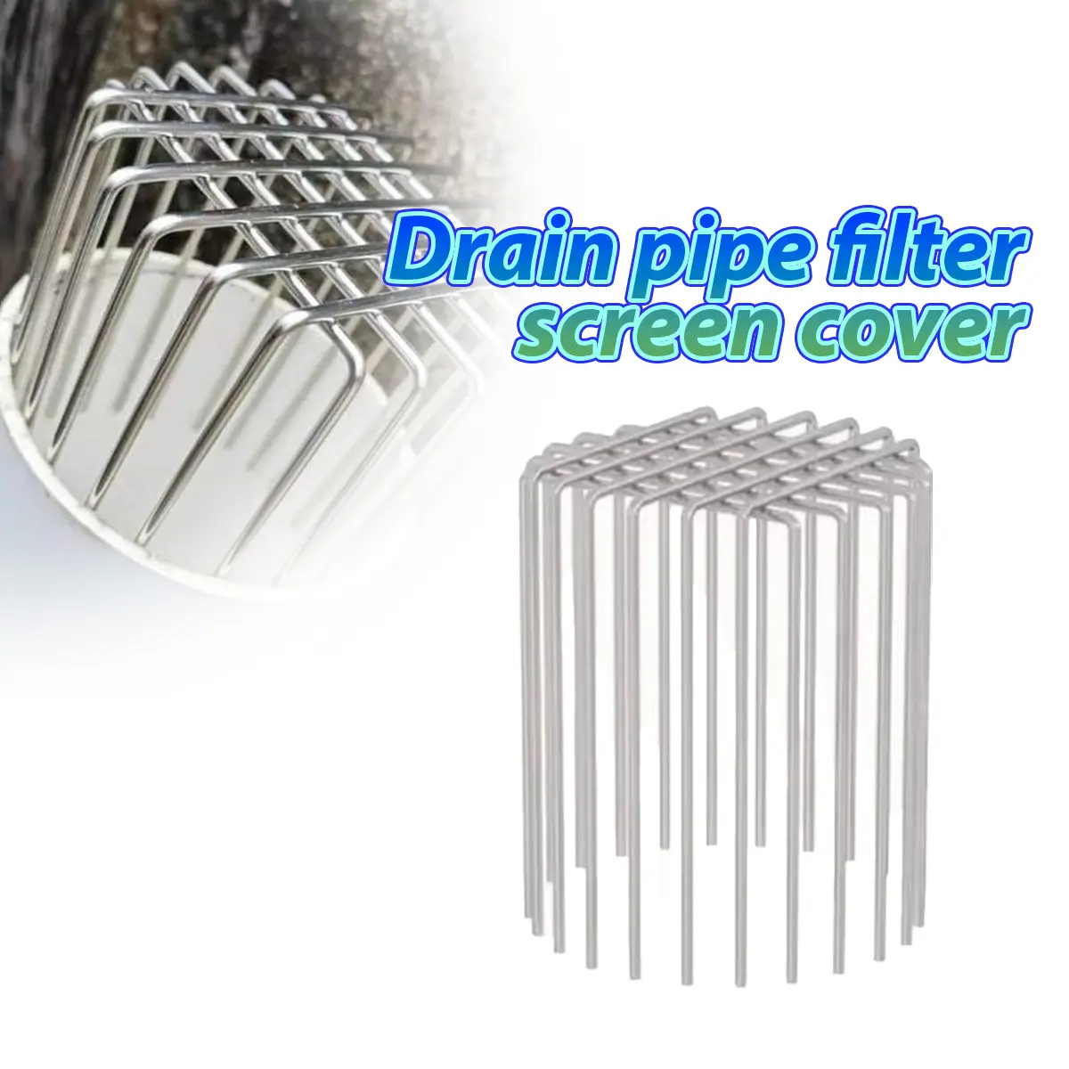 "50/75/110mm Saringan pipa Roof Drain Got Pembuangan Bulat Halaman Outdoor Stainless Talang Air Hujan "