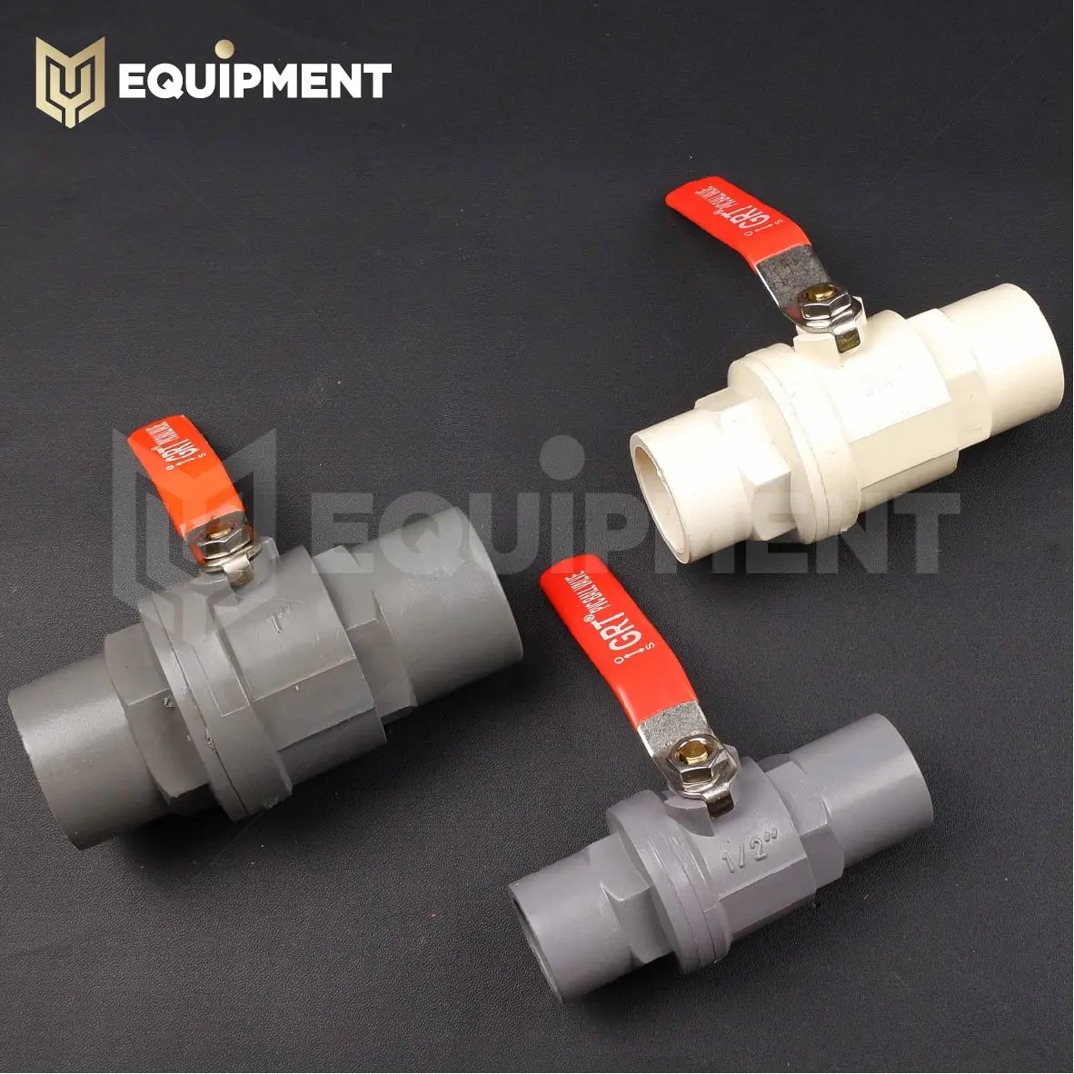 stop keran PVC gagang plat 1/2inci 3/4inci 1inci / plastik gagang stainless steel lapis karet / handel panjang / ball valve / katup bola pengatur / pengendali aliran air / sambungan pipa polos / 1/2" 3/4" 1" / 1/2inch 3/4inch 1inch ekonomis murah termurah