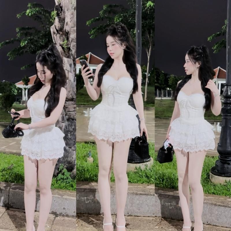  Set Áo 2 Dây Ren Cvay Ren Xoè Xinh Xinh Nữ DinhLanAnhStore 