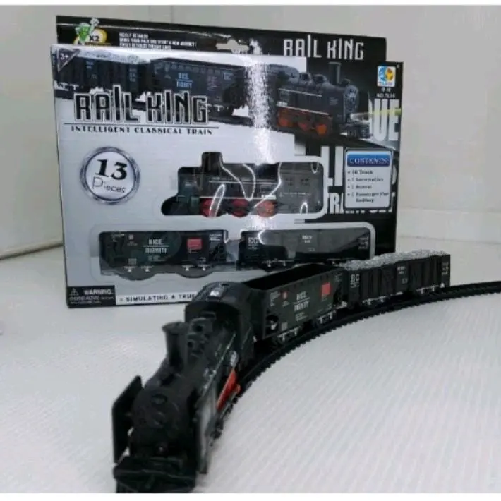 Mainan Anak Kereta Api Rail King 13Pcs PR 17572 /Mainan Edukasi Anak Kereta Api Bisa Nyala Lampu Car Control 1