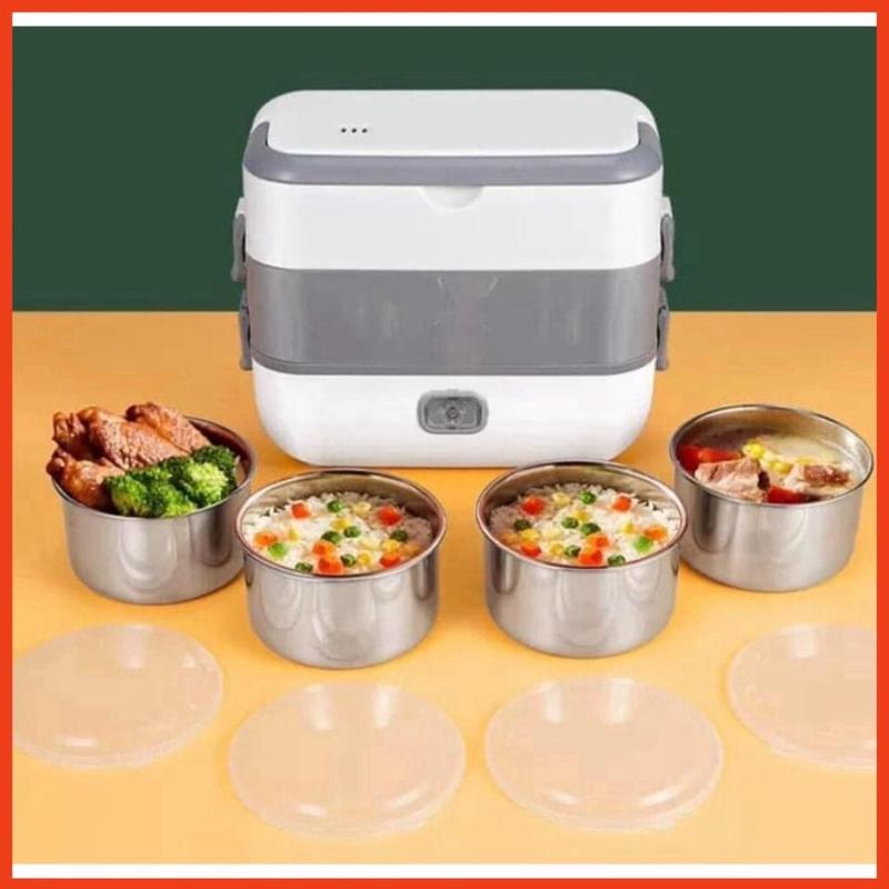 Hộp cơm cắm điện 2 tầng 4 ngăn inox giữ nhiệt hâm đóng và tự nấu chín thức ăn, Cà Men Đựng Cơm Đi Làm - HC2 Hot Chưng Yến Máy Làm Sữa Máy Pha Sữa nồicomđiệnđanăng 4ngăn noihapdien nấu ăn nhanh loại eu noicom dien