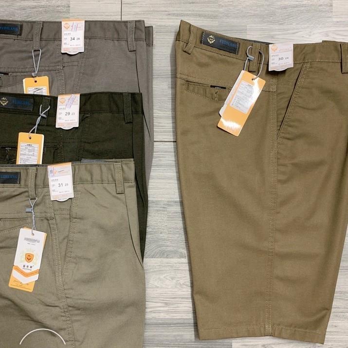 Quần ngố thô kaki nam trung niên dáng thụng túi chéo + Ảnh thật 100% Menswear Thun