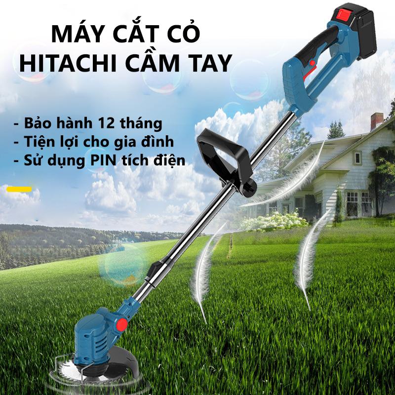 [BÁN CHẠY] Máy Cắt Cỏ Cầm Tay PIN Hitachi 199V, Máy Cắt Cỏ Không Dây Tiện Lợi Dễ Sử Dụng Tặng Kèm Bộ 8 Lưỡi Cắt Dự Phòng Full Phụ Kiện, Bảo Hành 12 Tháng