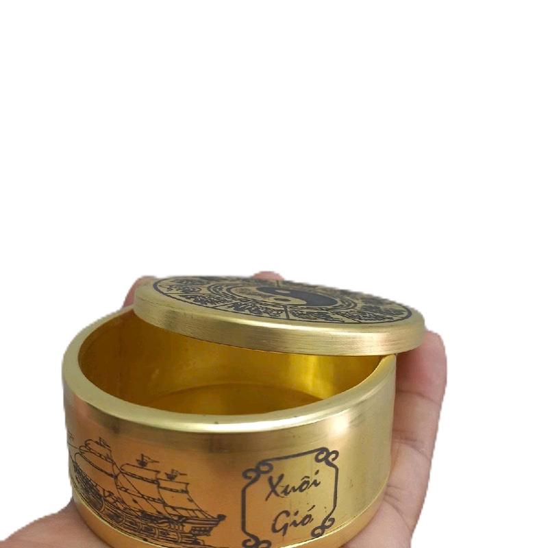 Hộp đồng cao 4.5cm, rộng 7.5cm khắc hoa văn, đựng thuoc lao, thuoc tây rất đẹp 0