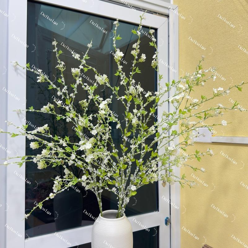 1 cành hoa Tuyết Mai nhân tạo - Cao 1m1 - Hoa Tết