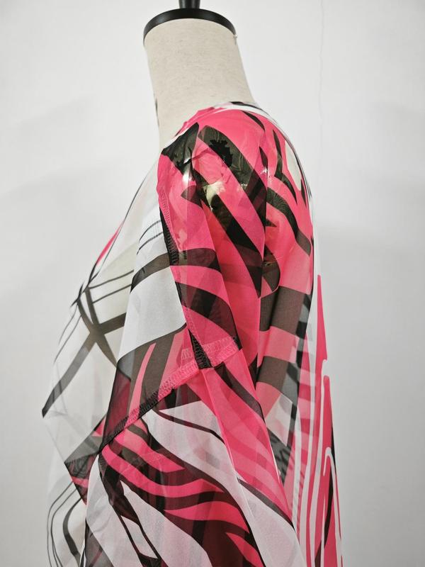 Women's All Over Print Open Front Cover Up Outerwear, Casual Breathable Cover Up Outerwear for Beach Vacation, Ladies Swimwear for All Seasons 6