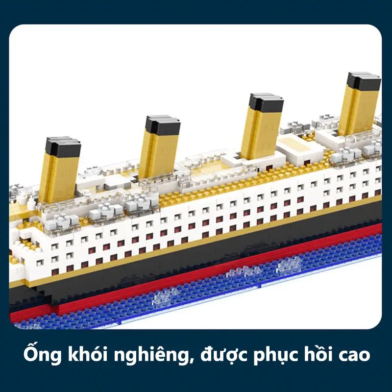 [BYLAM] Titanic khối xây dựng Đồ chơi lắp ráp khổng lồ bé trai và bé gái Xếp hình Mô hình Tàu Du Lịch Quà tặng ngày lễ tình nhân 3