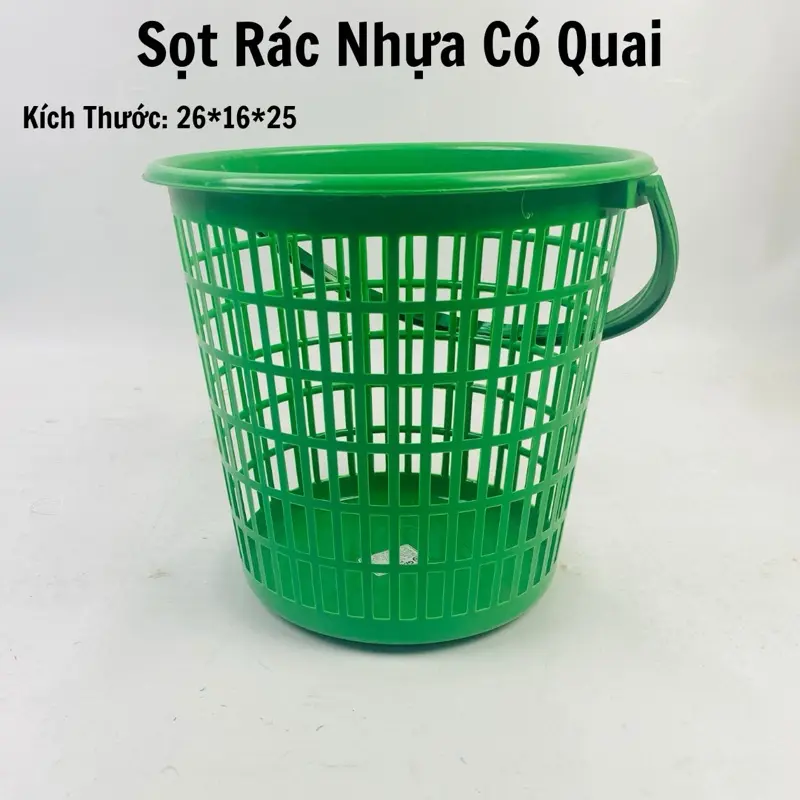 Sọt rác nhựa có quai giá rẻ GL 9109 cho nhà hàng, quán ăn - Thùng Rác t hùng chữ nhật