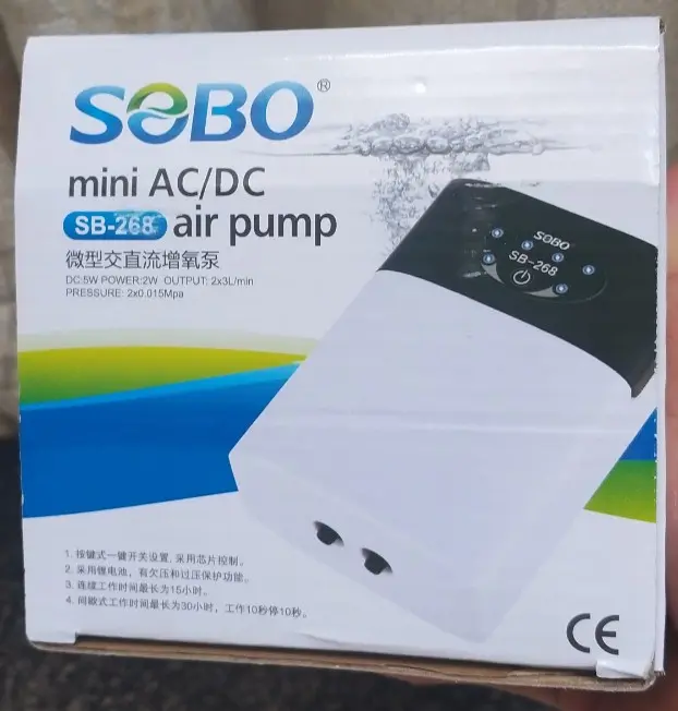 Máy thổi oxy tích điện 1 vòi và 2 vòi  ĐỀ PHÒNG CÚP ĐIỆN thích hợp cho hồ cá cảnh, hồ thủy sinh và đi câu cá